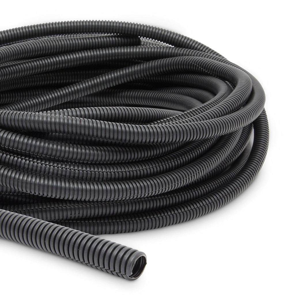 American Terminal  100 Ft 3/4" Split Wire Loom Conduit Polyethylene Tubing Black Color Sleeve Tube