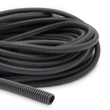 Load image into Gallery viewer, American Terminal  100 Ft 3/4" Split Wire Loom Conduit Polyethylene Tubing Black Color Sleeve Tube