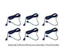 Load image into Gallery viewer, RCA Interconnect Audio Cables 17 Feet 6 Pair (Blue)