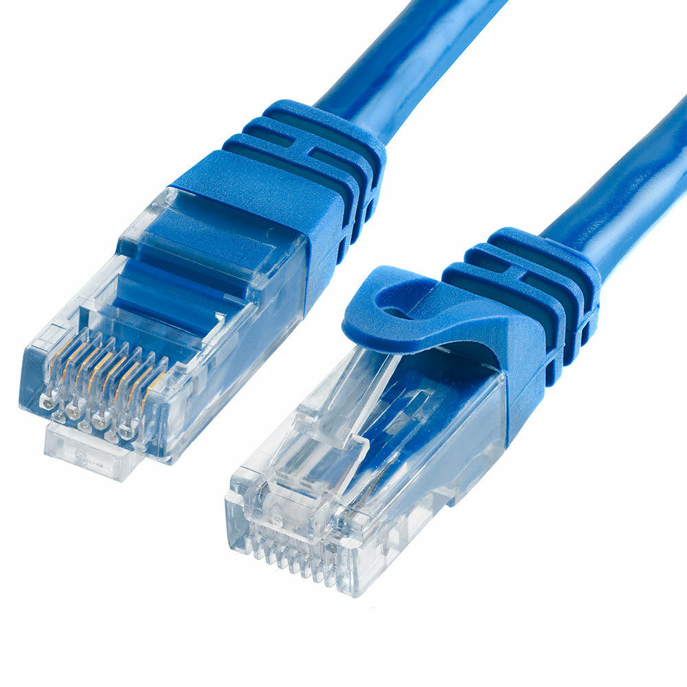 10 Cat6a Ethernet Network Patch Cable RJ45 23AWG 600Mh Solid Copper Wire 3' Blue