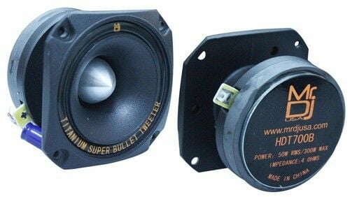 Mr. Dj USA HDT700B 3.5-Inch Titanium Bullet High Compression Tweeter