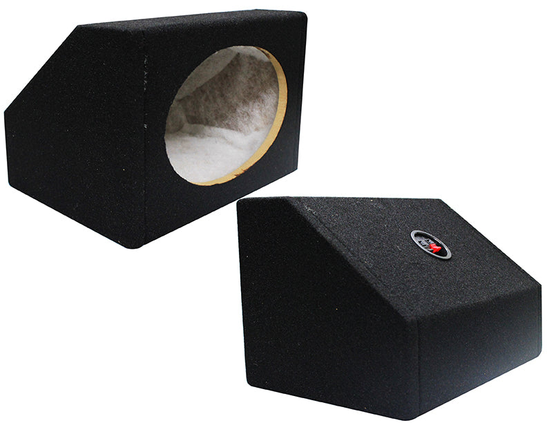 2 Absolute 6.5" Single Angled Black Subwoofer Enclosure Speaker Box