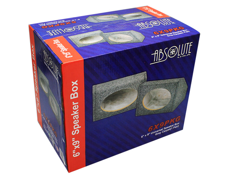 Absolute 6x9PKG MDF Angled/Wedge Style 6"x9" Gray Car Audio Speaker Box Enclosures