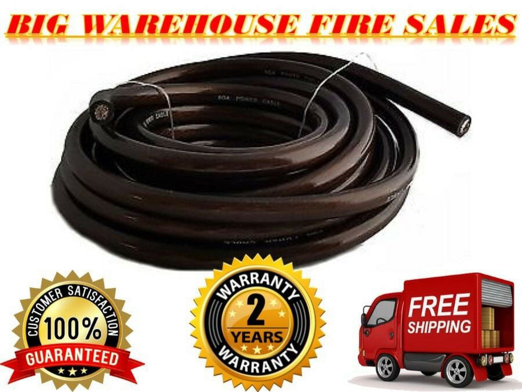 50 FEET PREMIUM 0 GAUGE BLACK POWER / GROUND WIRE CABLE 1/0 GAUGE CAR AUDIO