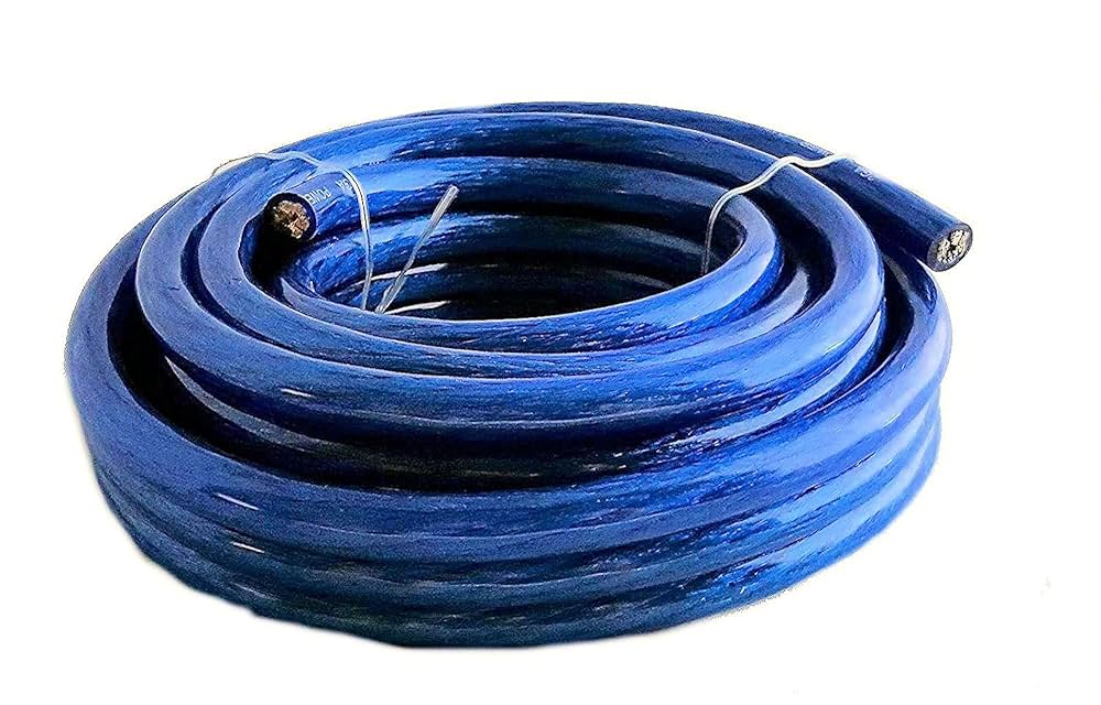 Absolute A025BL 1/0 Gauge 25 FT Flexi Amp Power/Ground Battery Wire Cable Blue