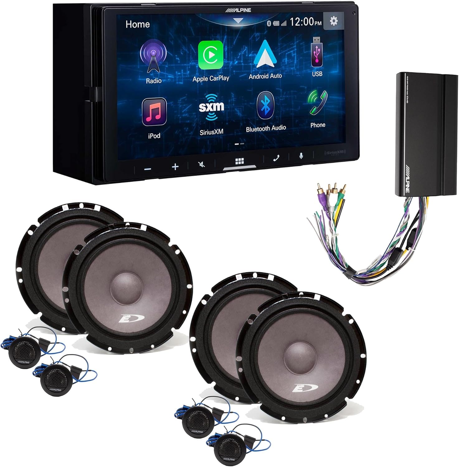 Alpine iLX-W670 Receiver, 2 Pair SXE-1751S 6.5" Component & KTA-450 Power Pack