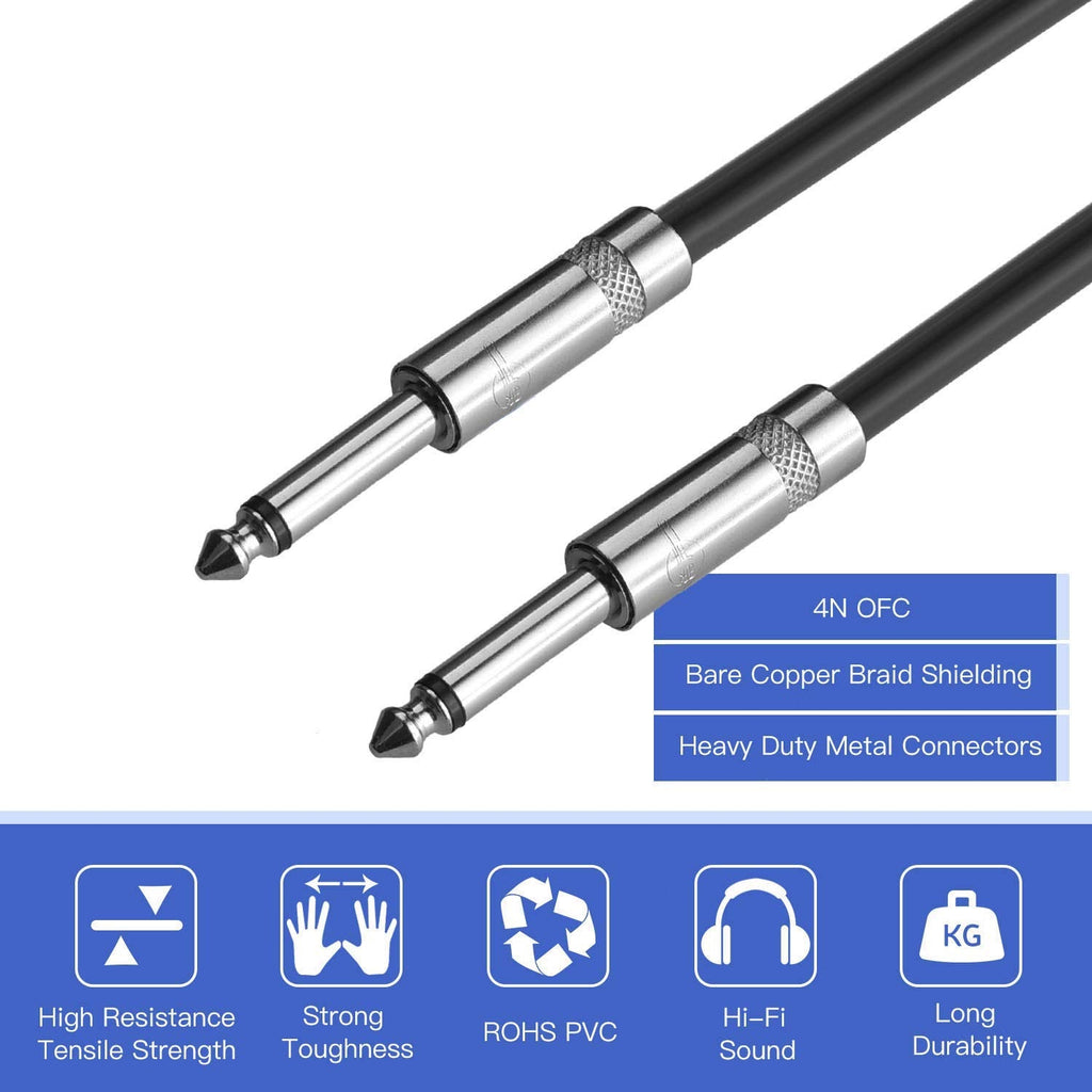 2 1/4" to 1/4" 12 FT. 16 Gauge Wire DJ/ PRO Audio Speaker Cable