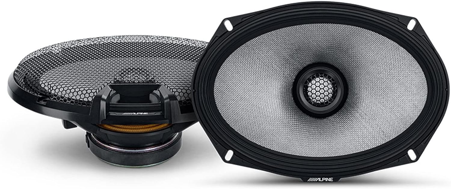 Alpine R2-S69 R-Series 6"x9" 600W 2-Way Car Coaxial Speakers & KIT0 Installation AMP Kit