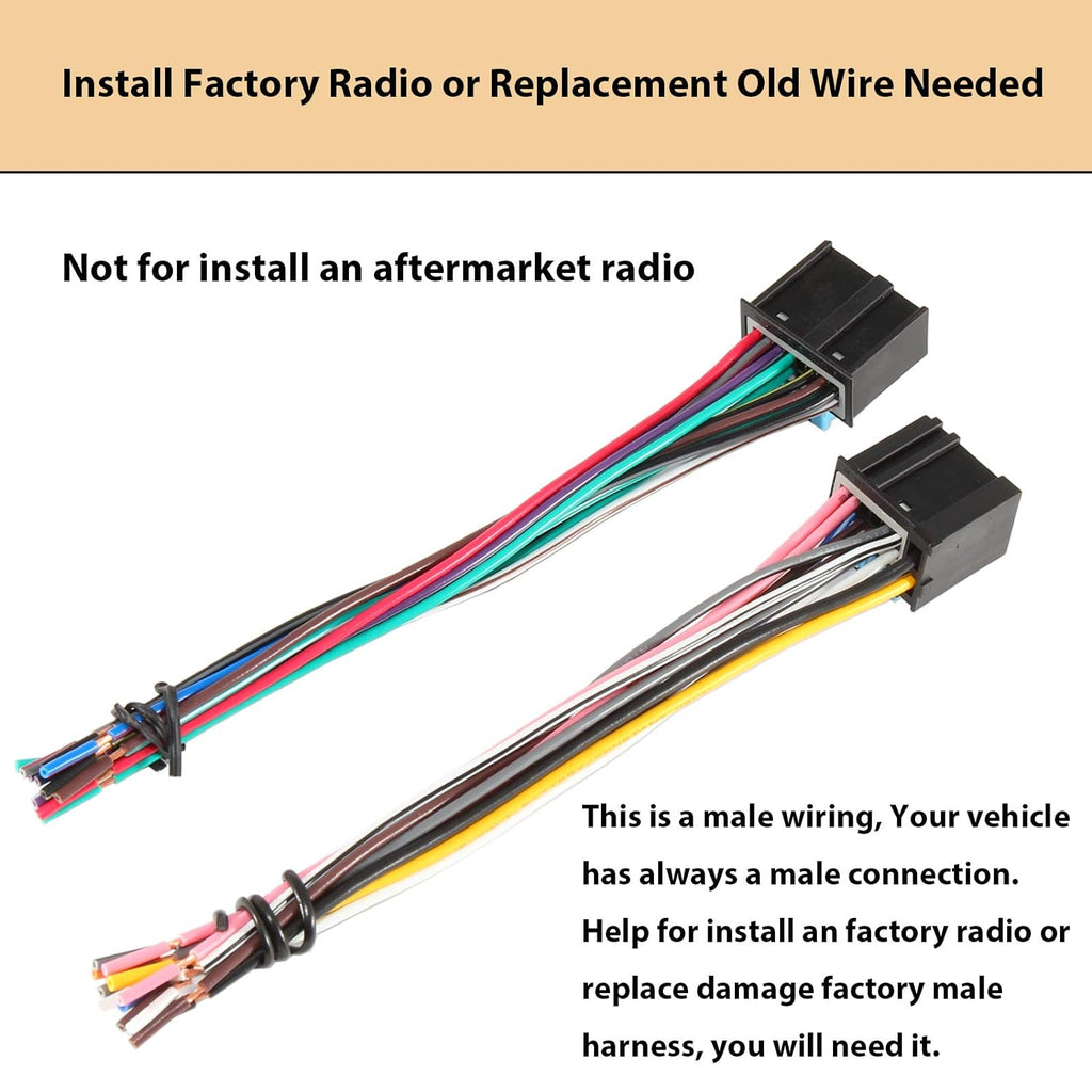 XP Audio Factory Stock OE Radio Stereo Wire Harness Adapter Replace Compatible with GM GMC Chevrolet Pontiac Buick 2006-2017 Original Male Plug Not for Add Aftermarket Radio