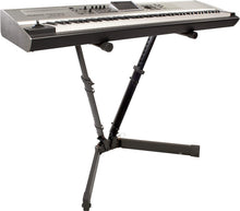Load image into Gallery viewer, Ultimate Support VS-88B V-Style Portable Height-adjustable Keyboard Stand with Built-in Cable Management System - Black