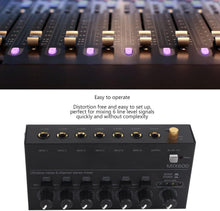 Load image into Gallery viewer, MR DJ MIX600 Ultra Low-Noise 6-Channel Line Mixer Stereo/Single Track Switch Microphone