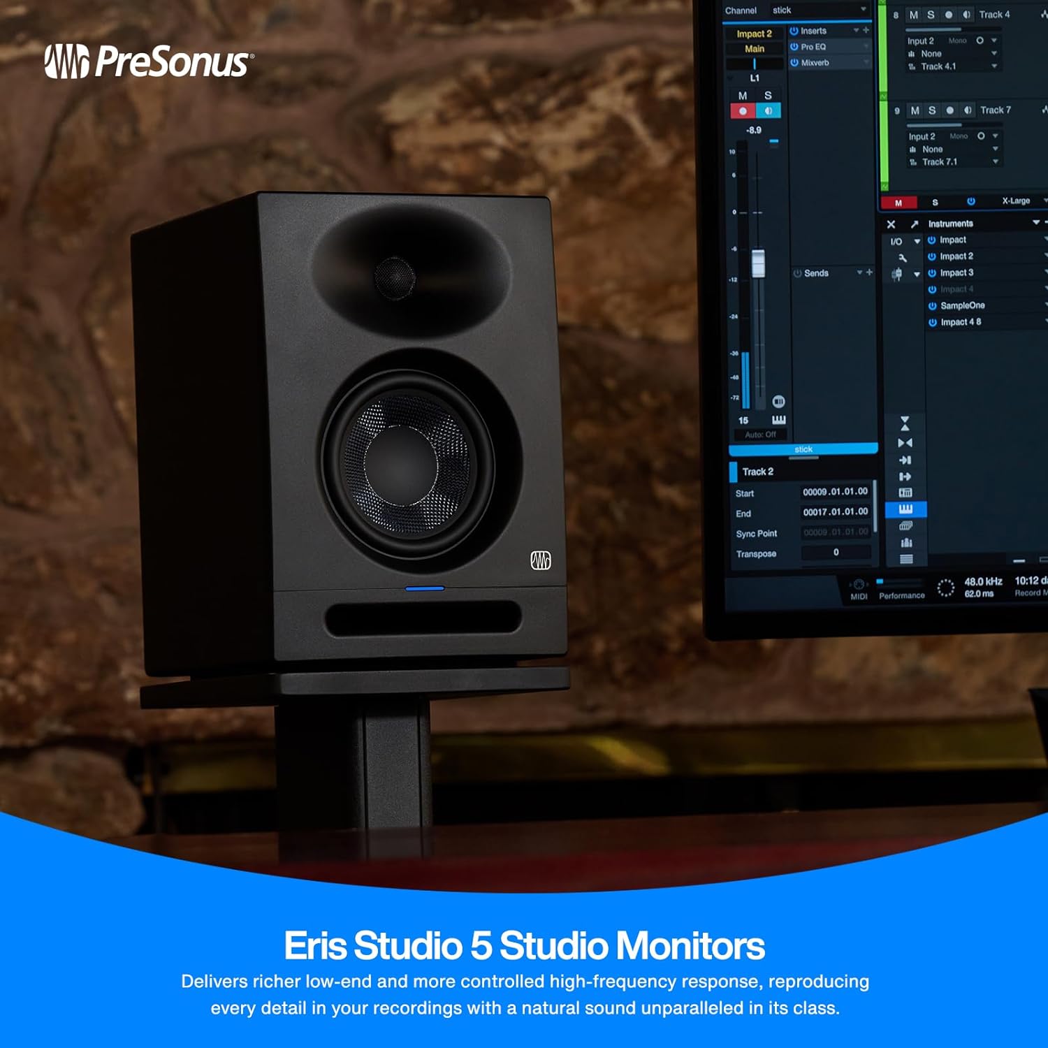 PreSonus Eris Studio 5 5.25-inch 2-Way Active Studio Monitors with EBM Waveguide