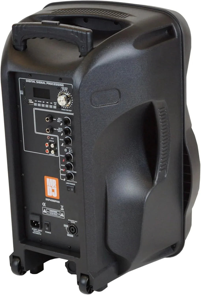 MR DJ PARTY PACK Pair 15" 4500W Powered PA DJ Speakers Active Speaker Stands MIC