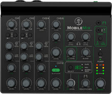 Load image into Gallery viewer, Mackie MobileMix 8-Channel USB-Powerable Mixer for Streaming and Recording with Smartphones and DSLR Cameras, Live Streaming with Instruments, Microphones, Bluetooth