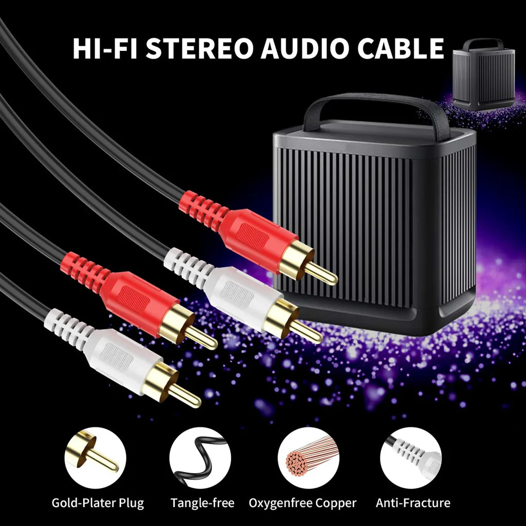 2 Absolute RCABK25 25FT RCA Audio Cable 2-Channel Male to Male OFC Copper Gold Plated