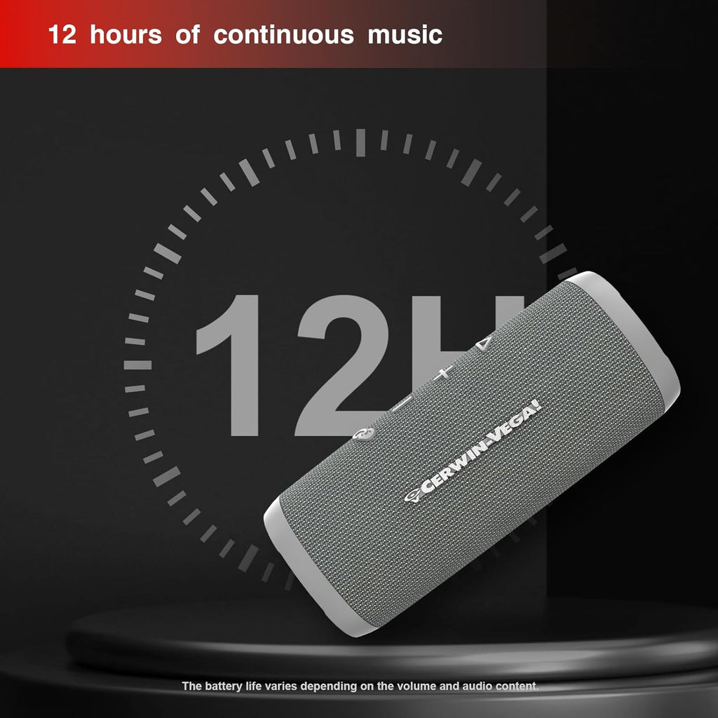 Cerwin Vega VMGRY Vega Mini Gray Portable Compact Powerhouse Bluetooth Speaker