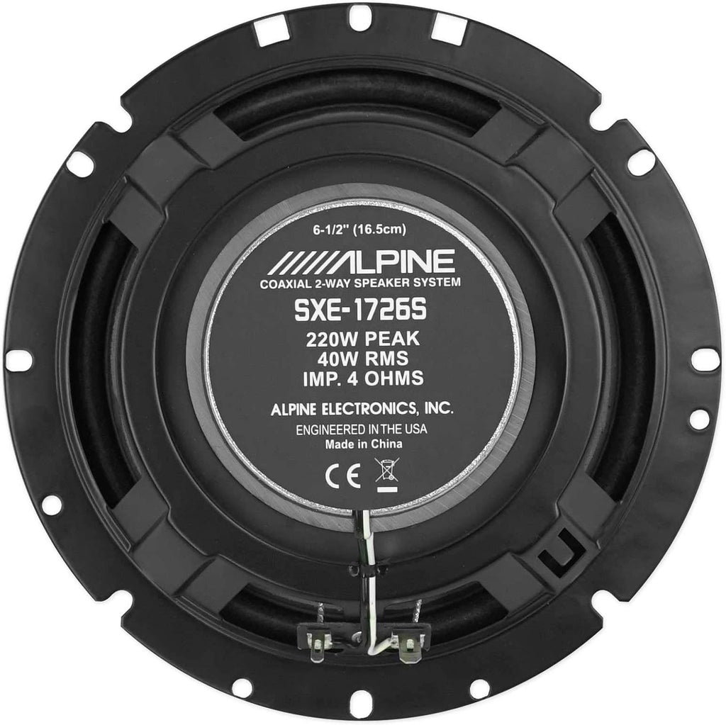 Alpine UTE-73BT Digital Media Receiver Bluetooth & 2 Pair SXE-1726S 6.5" Speaker & KIT10 Installation AMP Kit