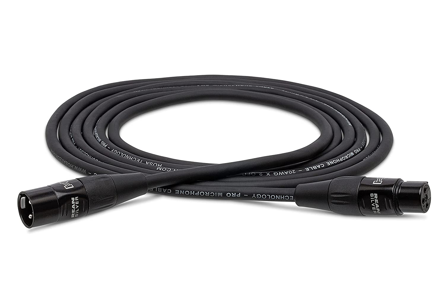 HOSA HMIC Pro Microphone Cables REAN XLR3F to XLRM - (50 Feet) (Black)
