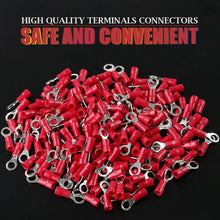 Load image into Gallery viewer, MR DJ RT2218R 200 pcs #8 Red 22/16G Vinyl Insulated Connectors Ring Terminal