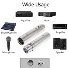 Load image into Gallery viewer, MR DJ AXLRMF-2 2 3-Pin XLR Male to 3-Pin XLR Female Audio Microphone Cable Extension Adapter Connector 2 Pack