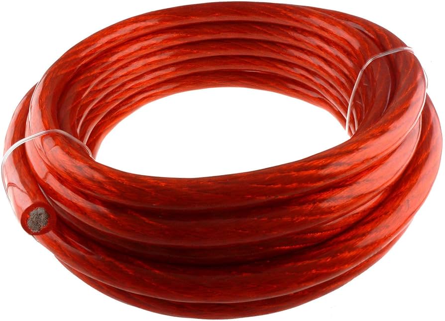 20' FT 4 GAUGE GA AWG RED WIRE CABLE POWER GROUND PRIMARY AMP FLEXIBLE