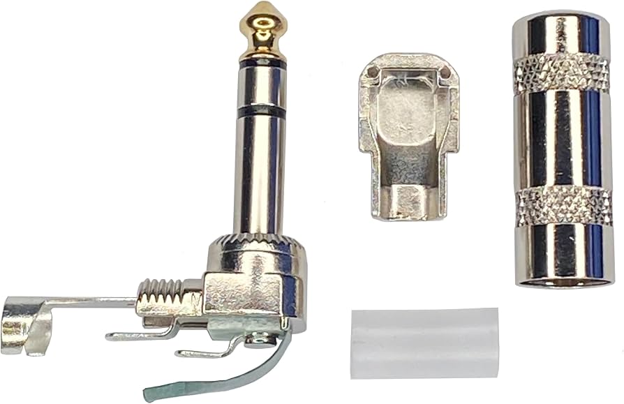 MR DJ QAM2 2-Piece 1/4" Right-Angle Stereo Male Audio Plug Connectors