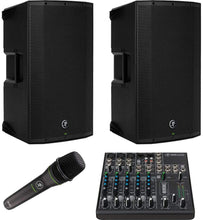 Load image into Gallery viewer, Mackie Thump212 1400W 12" Powered Speaker Pair + EM-89D Cardioid Dynamic Vocal Microphone + 802VLZ4 8-channel Analog Mixer