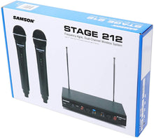 Load image into Gallery viewer, SAMSON Stage 212 Dual VHF Handheld Wireless Microphones for Church Sound Systems
