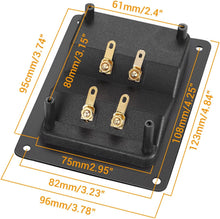 Load image into Gallery viewer, American Terminal 2PCS Rectangle 4-Way Speaker Box Terminal Cup with Banana Plugs, Screw Type Binding Post Subwoofer Box Speaker Terminal Plates for DIY Home Car Stereo Speaker &amp; Subwoofer