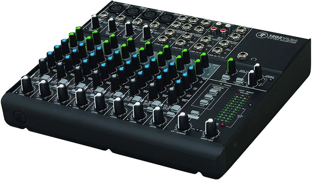 Mackie 1202VLZ4 12-channel Mixer with Ultra-wide 60dB gain range and Onyx Mic Preamps
