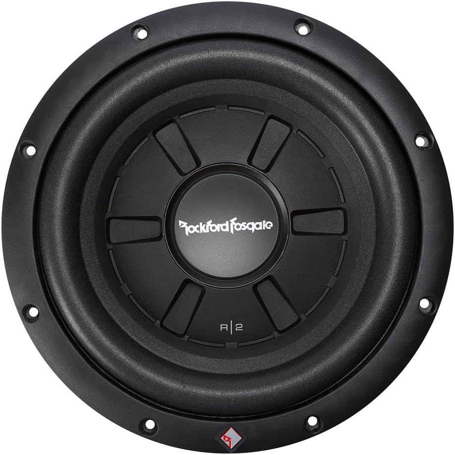 2 Rockford Fosgate R2SD4-10 + 2 Single Sealed Boxes 400W 10" shallow mount dual 4-ohm voice coils subwoofer + 2 Single Sealed Boxes