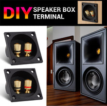 Load image into Gallery viewer, American Terminal 2PCS 2.2 Inch Square 2-Way Speaker Box Terminal Cup Binding Post Subwoofer Box Speaker Terminal for DIY Home Car Stereo Speaker Subwoofer