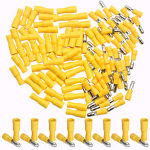 Load image into Gallery viewer, Absolute 100Pcs 12-10 AWG of Yellow Insulated Female Male Bullet Connector Quick Splice Wire Terminals Wire Crimp Connectors