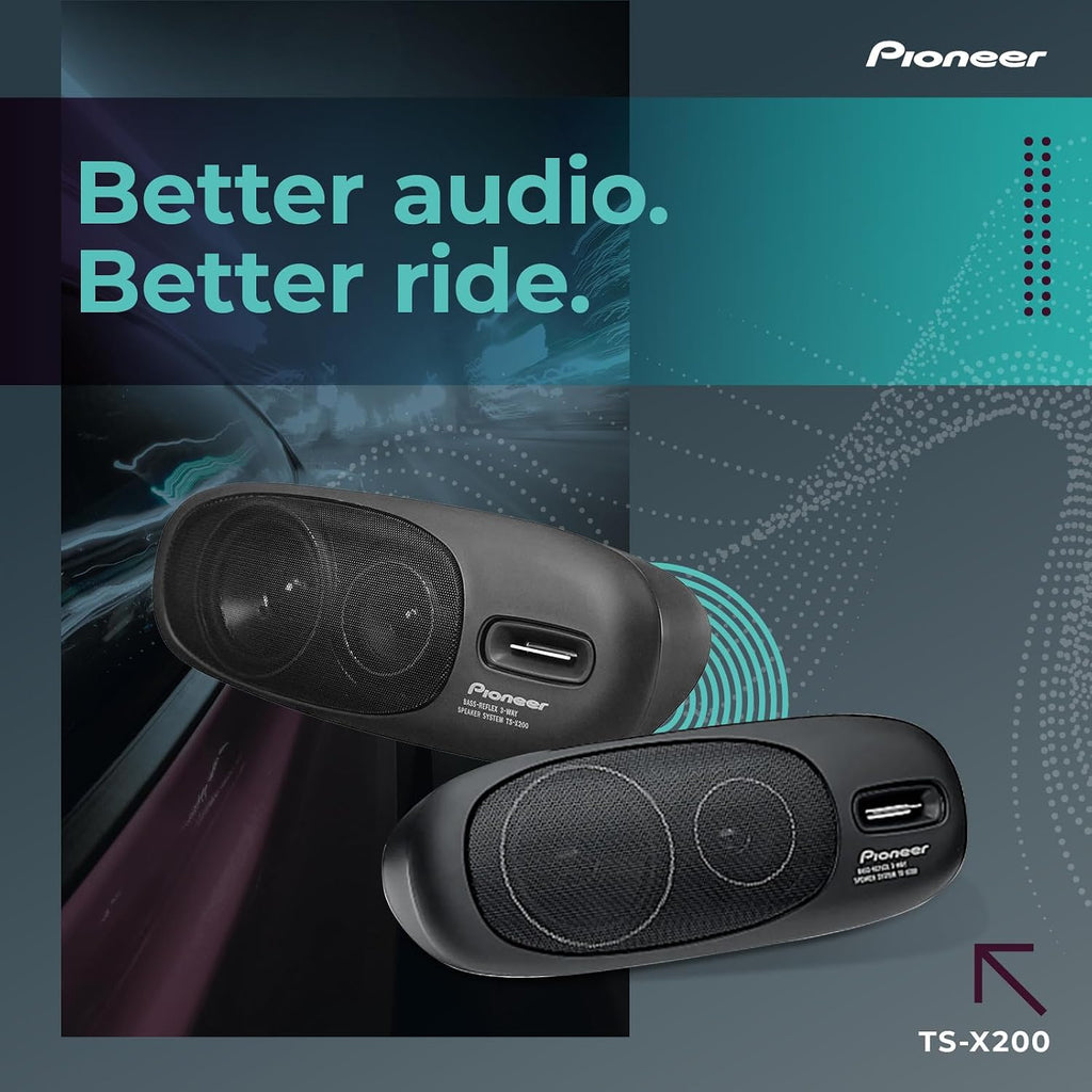 Pioneer TS-X200 80W Peak (20W RMS) 3-Way Surface Mount Speaker