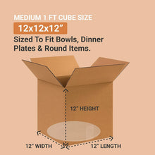 Load image into Gallery viewer, Shipping Boxes 12"L x 12"W x 12"H 25-Pack Corrugated Cardboard Box for Packing Moving Storage