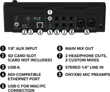 Load image into Gallery viewer, Mackie DLZ Creator XS Adaptive Digital Mixer for Podcasting, Streaming and YouTube with User Modes, Mix Agent Technology, Auto Mix, Onyx80 Mic Preamps