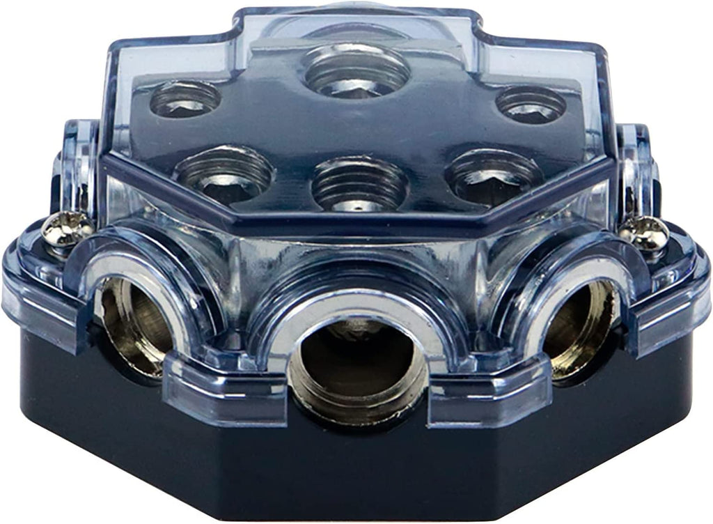 2 Absolute PD-150C 0-2-4 Gauge 1 in 5 Ways Out Power Splitter Distribution Block