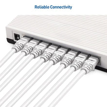 Load image into Gallery viewer, 2 Patron Cat6a Ethernet Network Patch Cable RJ45 23AWG 600Mh Solid Copper Wire 3' White