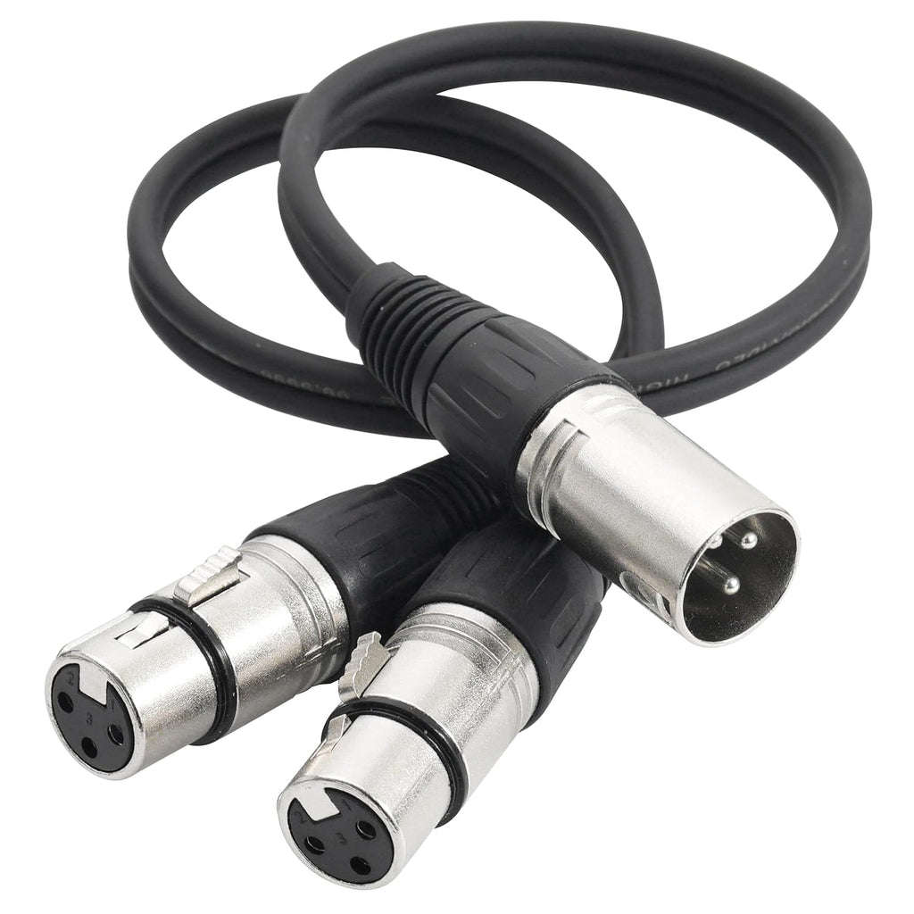 MR DJ CXMDXF6 6FT Single XLR Male to Dual XLR Female Microphone Cable