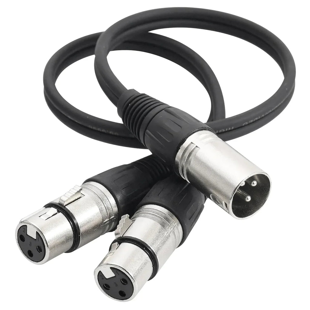 MR DJ CXMDXF3 3FT Single XLR Male to Dual XLR Female Microphone Splitter Cable