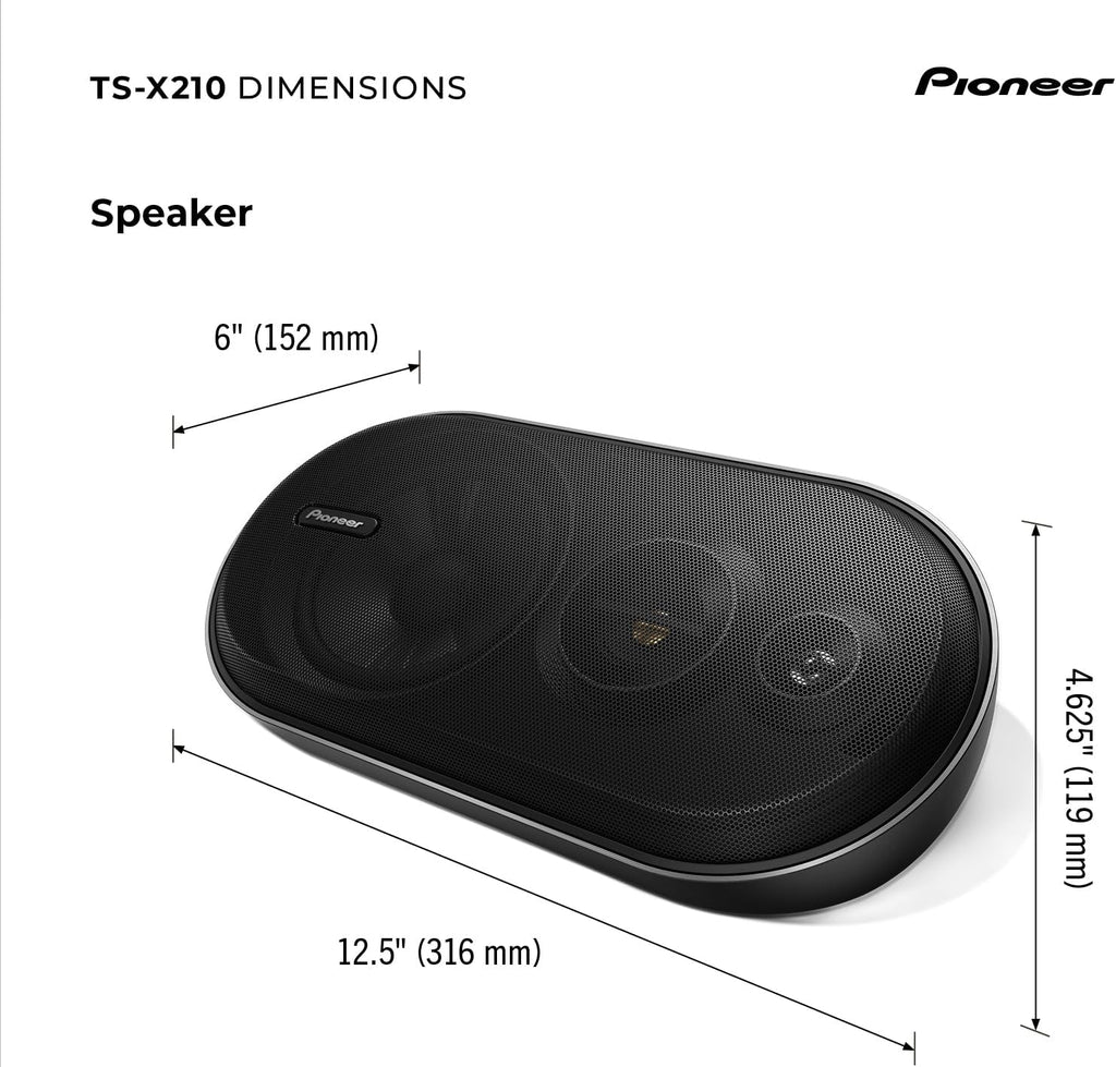 Pioneer TS-X210 200W 5.25" 3-way 4-ohm Surface Mount Coaxial Car Speakers
