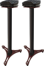 Load image into Gallery viewer, Ultimate Support MS-100R MS Series Professional Column Studio Monitor Stands with Adjustable Angle and Axis, Acoustic Foam Platform, and Three Internal Channels - Black