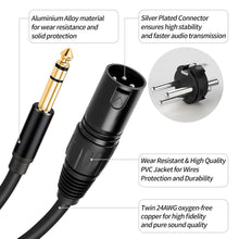 Load image into Gallery viewer, MR DJ USA CQSXM50 50' Pro PA DJ Karaoke XLR Male to 1/4" TRS Stereo Male Plug Audio Balanced Microphone Cable
