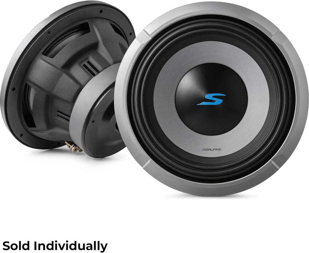 Alpine S2-W10D2 10" S-Series Dual 2 Ohm Car Subwoofer, 1800W Max, 600W RMS