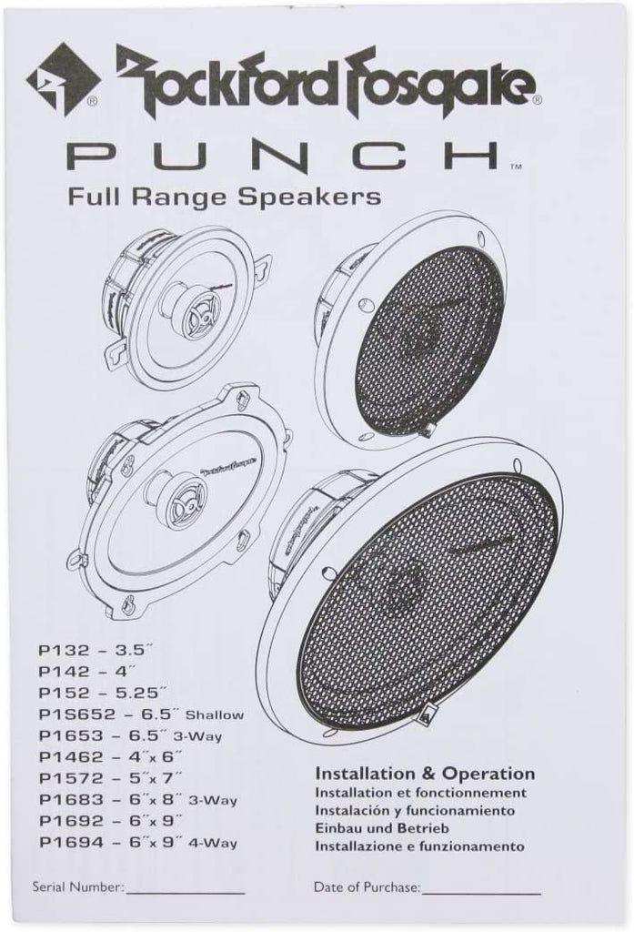 4 Rockford Fosgate P1692 6x9" Punch Series 480 Watt 2-Way Car Audio Speakers