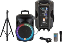 Load image into Gallery viewer, MR DJ PARTY PACK Pair 15" 4500W Powered PA DJ Speakers Active Speaker Stands MIC