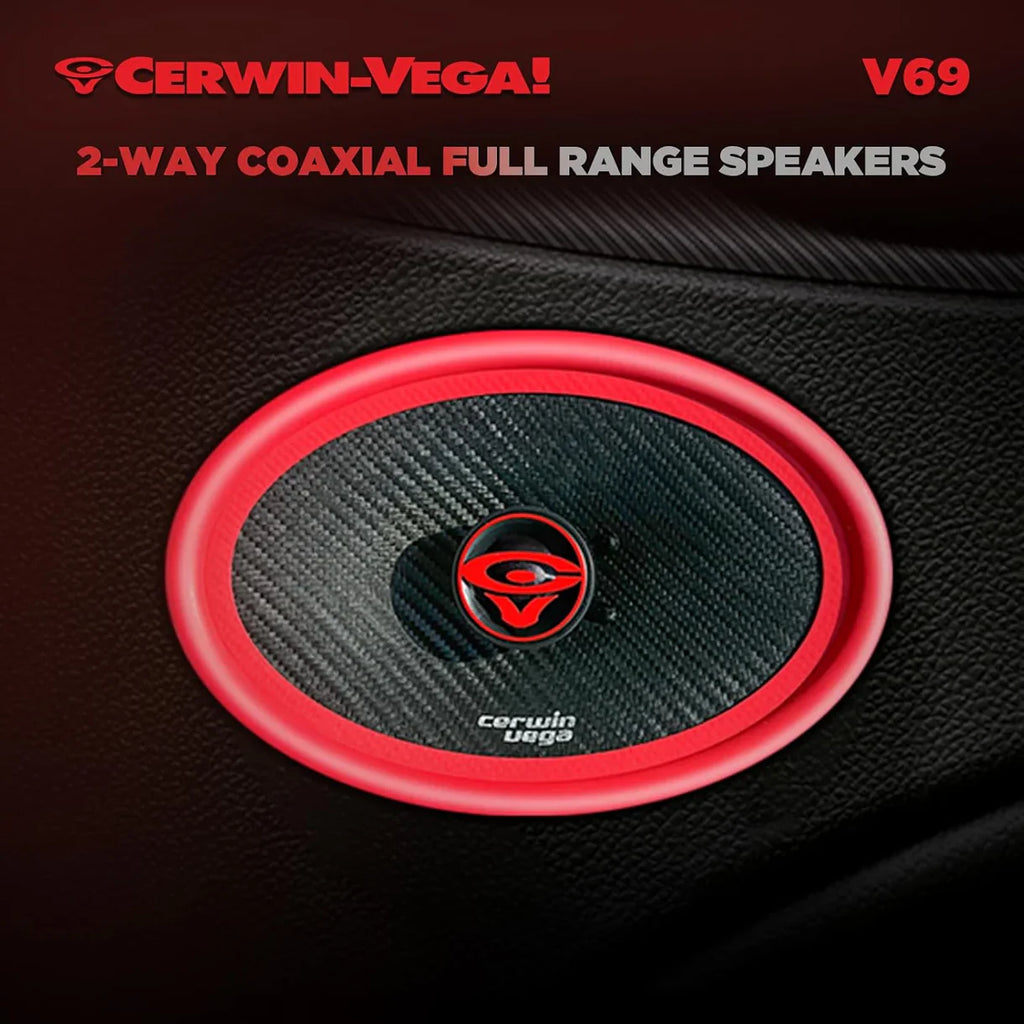 Cerwin Vega V69 420W 6x9" 2 Way Car Speakers + Angle Speaker Box Black Pair