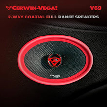 Load image into Gallery viewer, Cerwin Vega V69 420W 6x9" 2 Way Car Speakers + Angle Speaker Box Black Pair