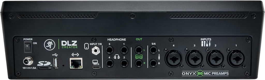 Mackie DLZ Creator Adaptive Digital Mixer for Podcasting, Streaming and YouTube with User Modes, Mix Agent Technology, Auto Mix, Onyx80 Mic Preamps