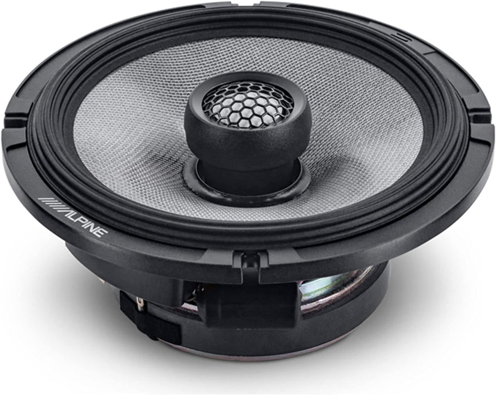 Alpine R2-S65 600W Peak 6.5" R-Series 2-Way Coaxial Speakers Hard-Dome Tweeters
